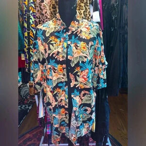 Vintage men’s Absolutor Hawaiian Aloha pinup girl hula shirt